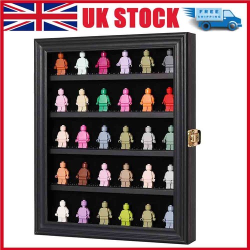 Wood minifigure display - minifigure, case